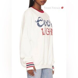 THE LAUNDRY ROOM OVERSIZED 'COORS LIGHT 1980 JUMPER' SWEATSHIRT IN WHITE